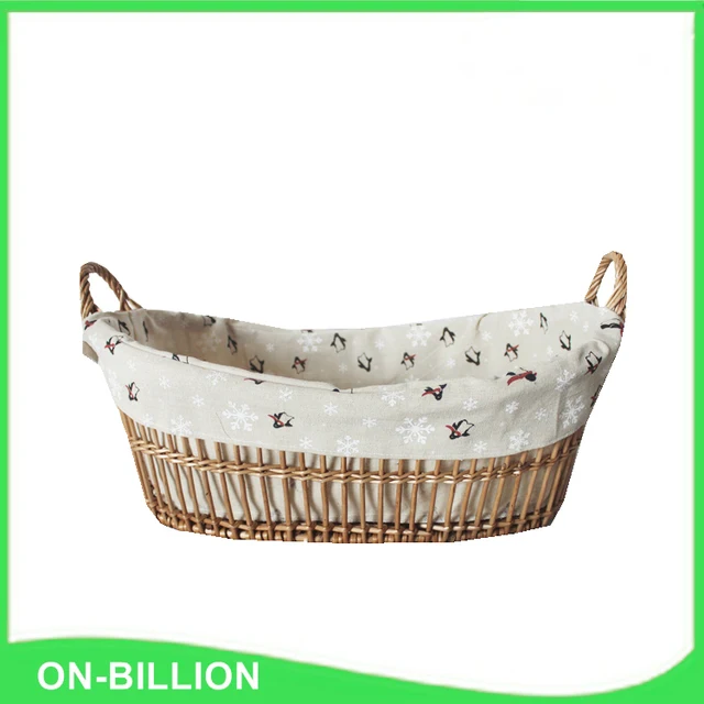 cheap handmade boat shape decorative wicker baskets