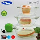 Kitchenware wholesale customized borosilicate glass casserole &glass crystal pot for freezing and warming in microwave
