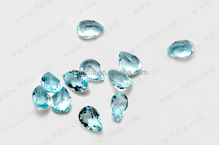 Sky Blue Topaz Pear Shape Natural Gemstone for Silver Jewelry