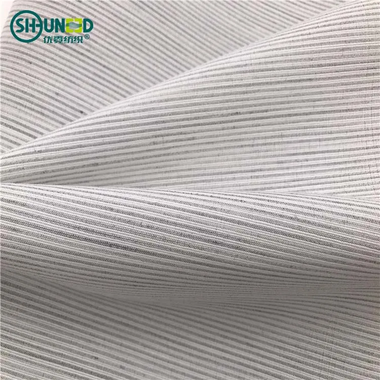 high quality chest interlining washable 100% polyester woven fusible horse hair interlining fabric for men's suit