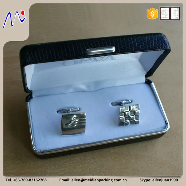 custom textured leather cufflink gift box