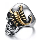 Titanium Steel Scorpions and Skull Ring Classic Exaggerate Ring Men Jewelry Boy Friend Gift