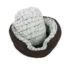 Yangyang Pet Wholesale Suede Anti Slip Soft Foldable Warm Plush Round Small Pet Dog Bed With Removable Cushion