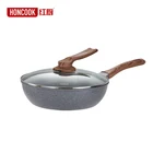 aluminum alloy marble coating non-stick 28cm wok with bakelite handle
