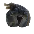 Wholesale best selling natural hand carved agate quartz crocodile crystal for home decoration