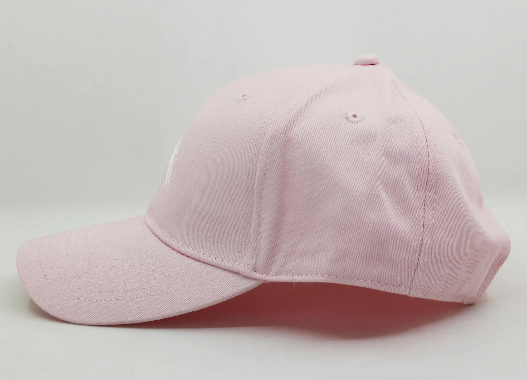 custom 6 panel structured pink baseball cap