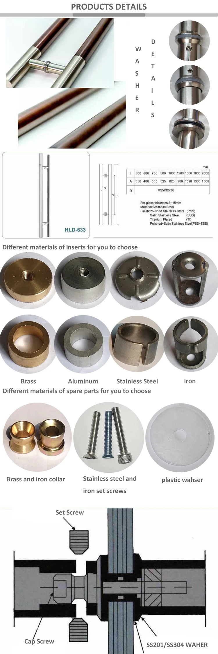 HLD-633 wood sauna door handle wood glass door wooden handle