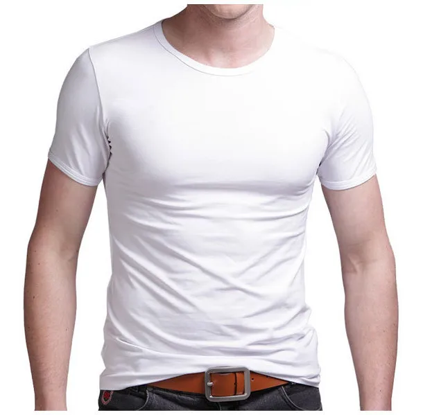 tight fitting white t shirt