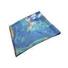 Comfortable women square digital print Silk scarf 90x90