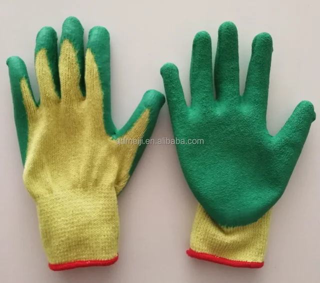 green hand gloves