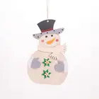 Christmas Pendant Drop Orname Snowman Wooden Shapes Christmas Ornaments Craft Xmas Gifts Decorations for home window