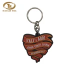 Fashion custom design heart shape red silicone keychain rubber key ring