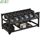 8 GPU Aluminum Stackable Open Air Mining Frame Rig Case for Ethereum(ETH)/ETC/ZCash