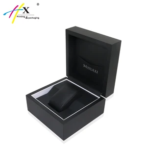 rigid wood watch gift box jewelry packaging box with silver logo