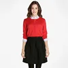 Fashion round neck chinese red cashmere cardigan sweater for ladies