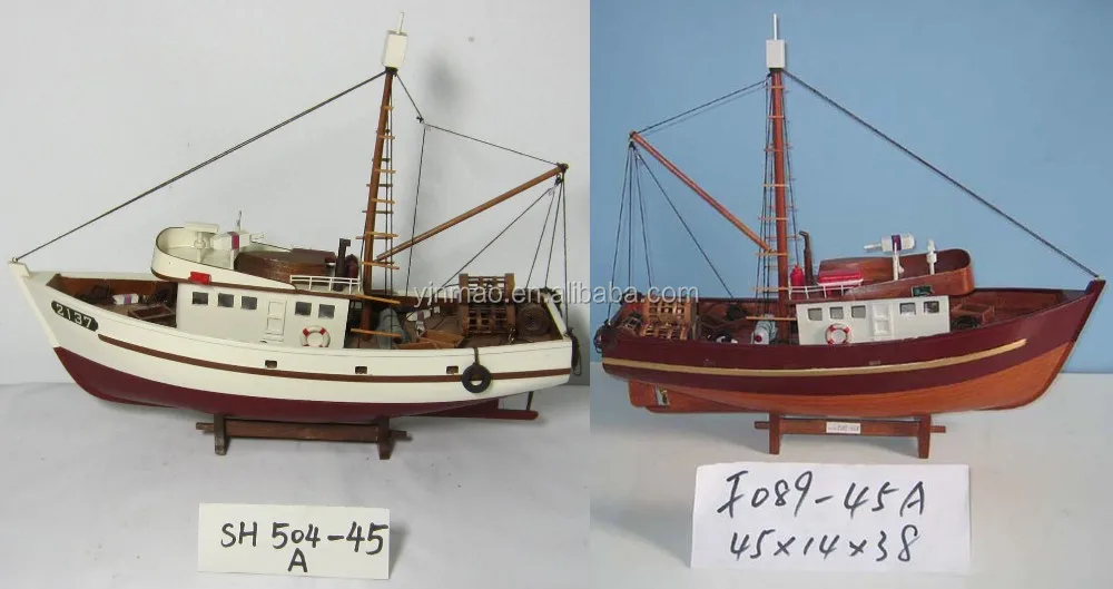 Wooden fishing boat model 2137, White