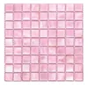 Rainbow iridescent pink glass mosaic tiles