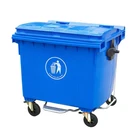 1100L Big Durable Industrial Steel Waste Bin With 4 Wheels