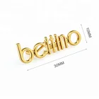 Fashion Letters Gold Metal Custom Letter Metal Logo Plate For Handbags