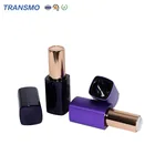 2019 New Arrivals Unbranded Cosmetics Custom Metal Purple Tube Square Magnetic Korean Lipstick Container Case