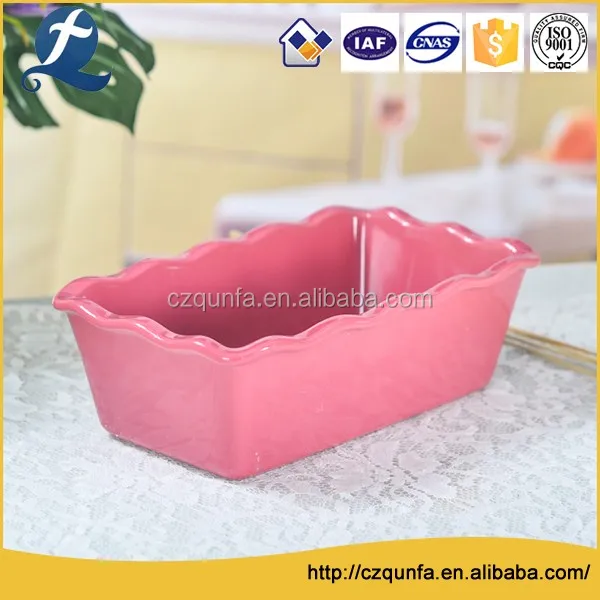 Stoneware oven safe rectangular french bread pan loaf baking pan with customized shape