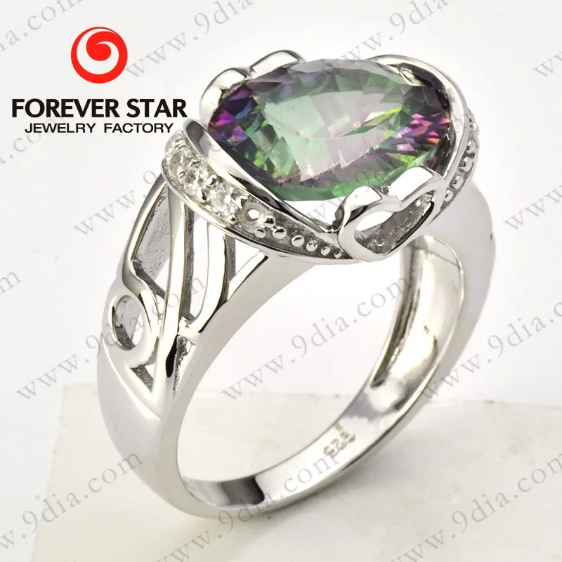 Jewelry Manufacturer Hot Sale Natural Amethyst Oval Shape Big Stone 925 Sterling Silver Ring