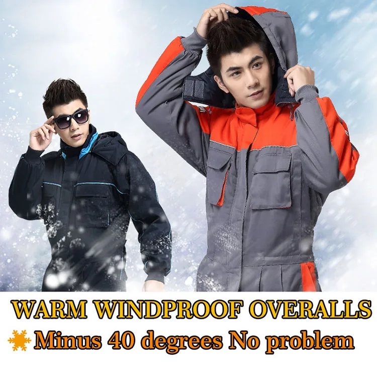 Men Work Clothing Winter Warmer Windproof Overalls Outdoor Fishing Skiing Cold storage Working Clothes Long Sleeved Coveralls  (5)