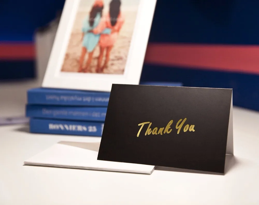 greeting cards product name: 100 bulk pack gold foil thank you