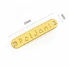 Rectangle with Holes Engraved Metal Logo for Clothing, Gold Plated Small Metal Label Plate for Swimwear and Bikini