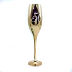 Sedex Audit SGS Wholesale 50 Years Anniversary Gold Colored Flute Champagne Glasses