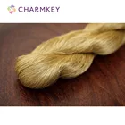 Golden shiny smooth recycled sari silk yarn for hand knitting