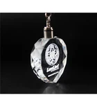 Fashion customized heart shape crystal led keychain with bride and bridegroom