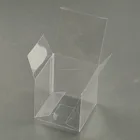 Transparent small plastic box food grade for cake square small clear PET plastic folding boxes with good glue quality