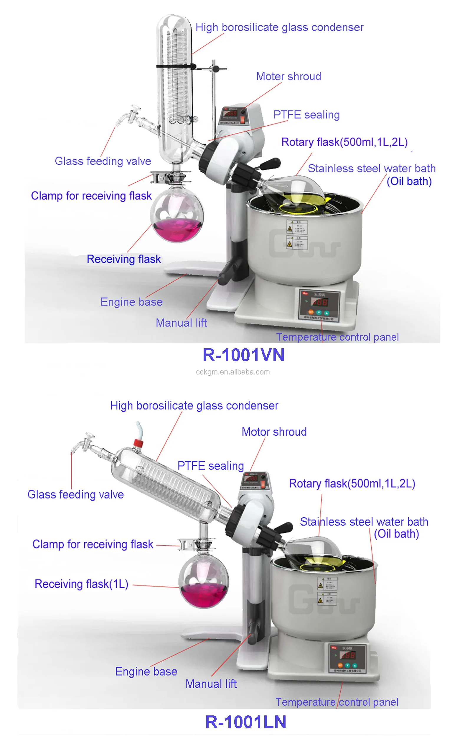 R1001VN Rotary Evaporator Price with Vacuum Pump, View rotary