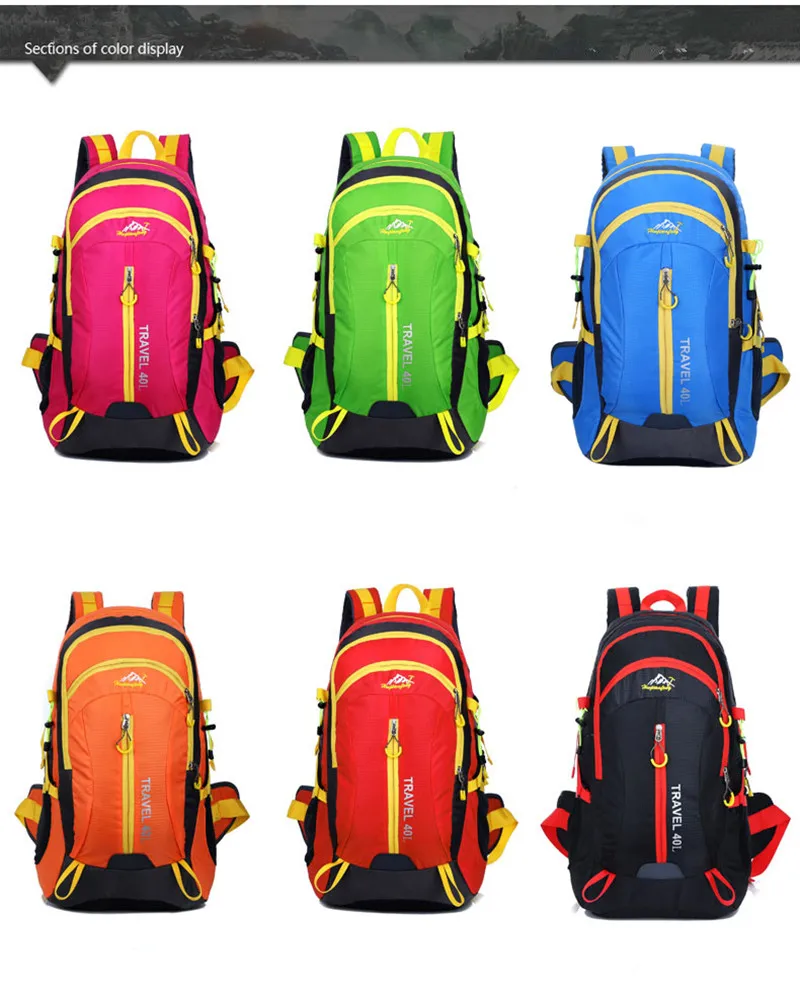 outdoor 40l trelling backpack waterproof sport