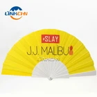 Material Plastic Fan Plastic Pvc Fan Custom Folding Pvc Material Plastic Black Cloth Fan