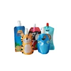 custom reusable liquid stand up baby food spout pouch,plastic fruit juice packaging bag
