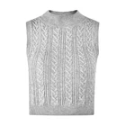 Casual mock neck cable women summer vest top