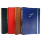 Promotional spiral diary soft cover notebook custom leather journal with elastic