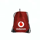 custom promotional cheap cloth calico backpack polyester and mesh drawstring bag with logo