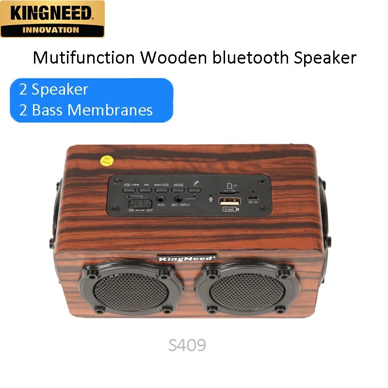 KINGNEED S409 music min wooden bluetooth speaker - ANKUX.COM