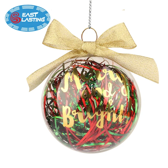 tinsel filled hand blown christmas tree glass ornament ball
