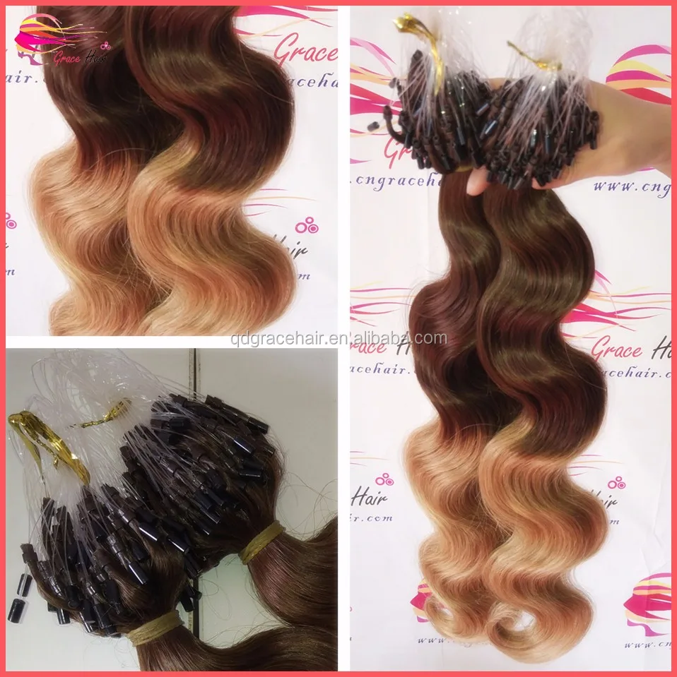 Top Quality Human Hair Body Wave Ombre Micro Loop Ring Hair
