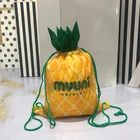 2019 Cheap pineapple shape 210D polyester promotional sport shoes drawstring bag