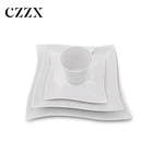 20 pcs luxury porcelain high quality dinnerware square daily ceramic dinner ware set for wedding