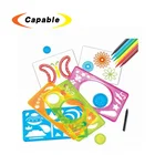 Educational toys custom shaped spiral art design plastic stencil set