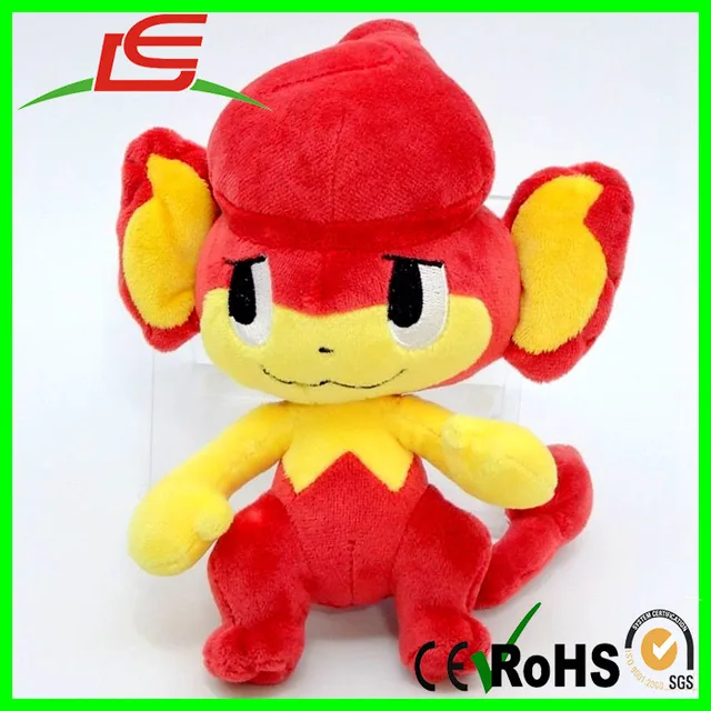 pokemon pansear pocket monsters peluche in red yellow color