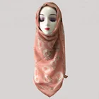 Howmay muslim hijab scarf digital print custom shawl for Malaysia women square cotton hijab voile