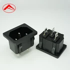 AC-203 3 Pins IEC320 C14 Inlet Power Plug Socket AC 250V 10A