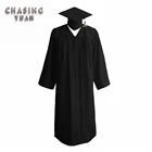 Black Graduation Academic Gown Cap Tassel Set
